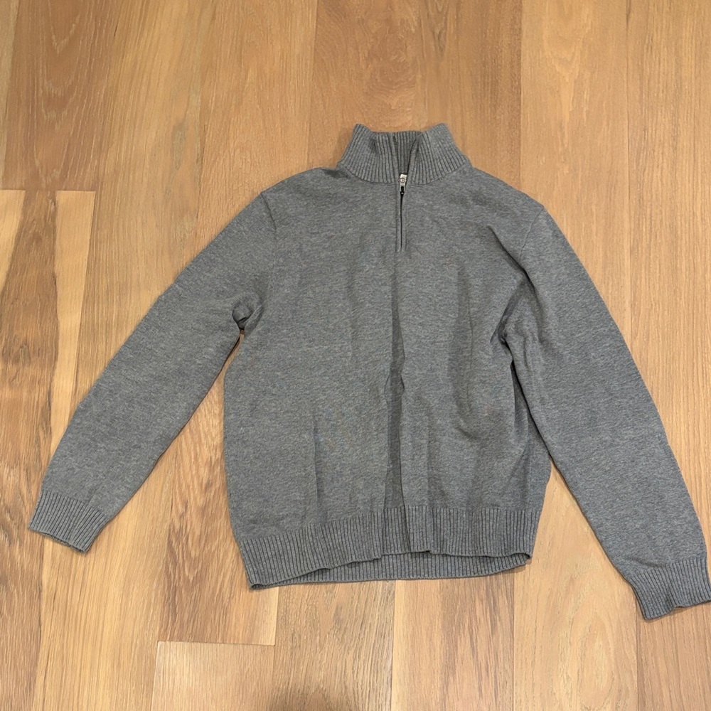 J. Crew Men's Zip-Up Sweater in Heather Gray